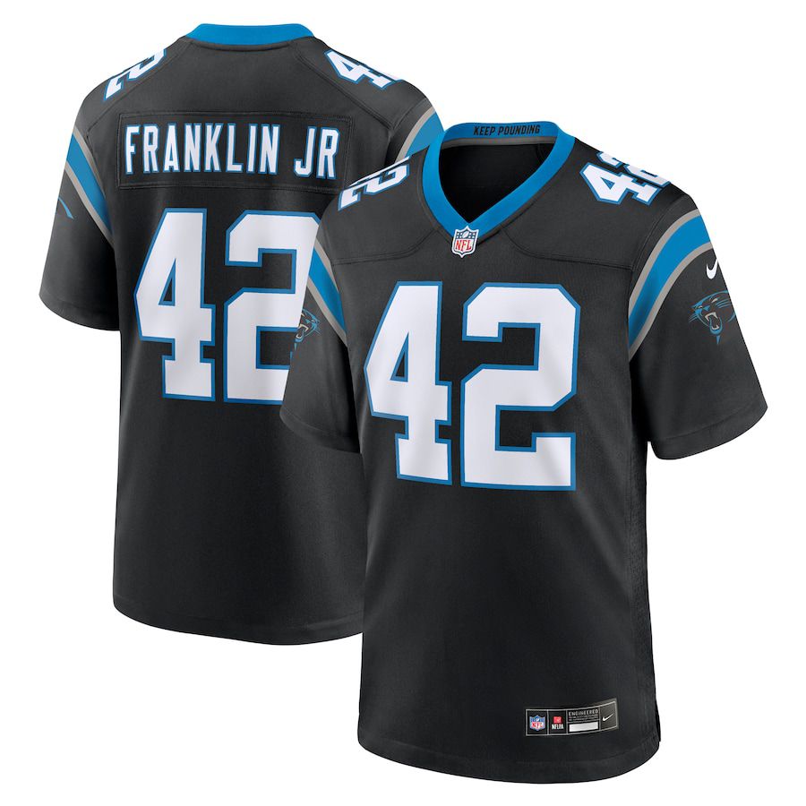 Men Carolina Panthers 42 Sam Franklin Jr. Nike Black Team Game NFL Jersey